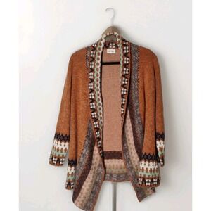 Adora Womens S/M Western Native Open Front Long Sleeve Cardigan